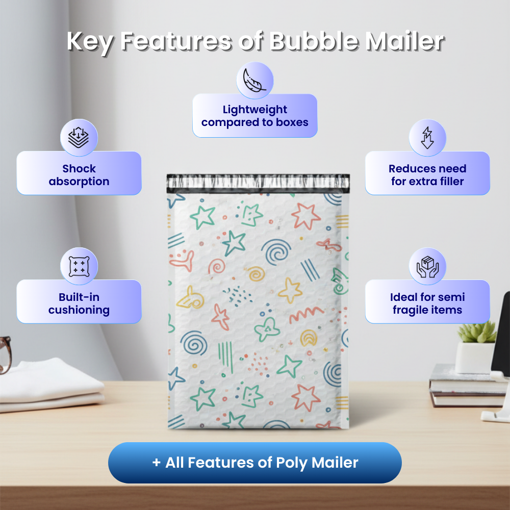 Key features of bubble mailers: